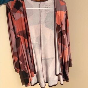 Torrid Multicolor Geometric Open Cardigan